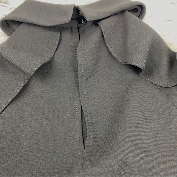 Topshop Black Ruffle Cold Shoulder Blouse EUC - Picture 8 of 12